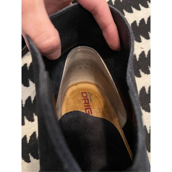 Clarks‎ Originals 10 1/2 Blue Suede Desert Boots Beeswax Crepe Soles Ankle - Picture 3 of 6